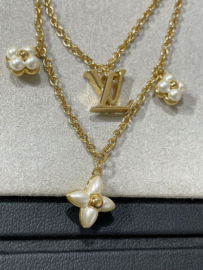 [Stars Jewelry]FLOWERGRAM GOLD MOP DOUBLE ROW NECKLACE