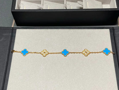 [Stars Jewelry] CLOVER 5 MOTIF BLUE AGATE BRACELET COLLECTION