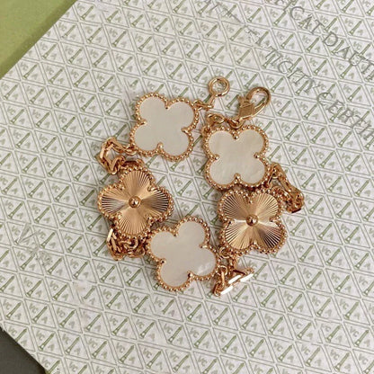 [Stars Jewelry]CLOVER WHITE PEARL MOP 5 MOTIF BRACELET COLLECTION