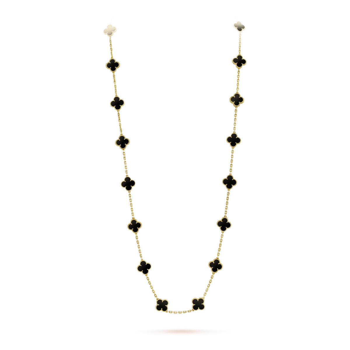 [Stars Jewelry]CLOVER 20 MOTIFS ONYX NECKLACE