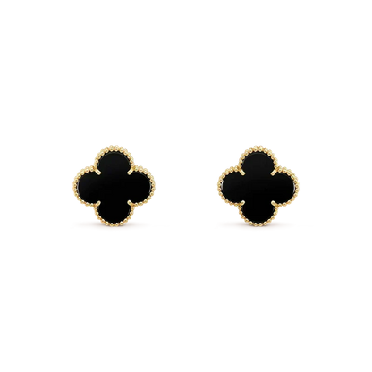 [Stars Jewelry]CLOVER MEDIUM 1 MOTIFS  ONYX STUD EARRINGS
