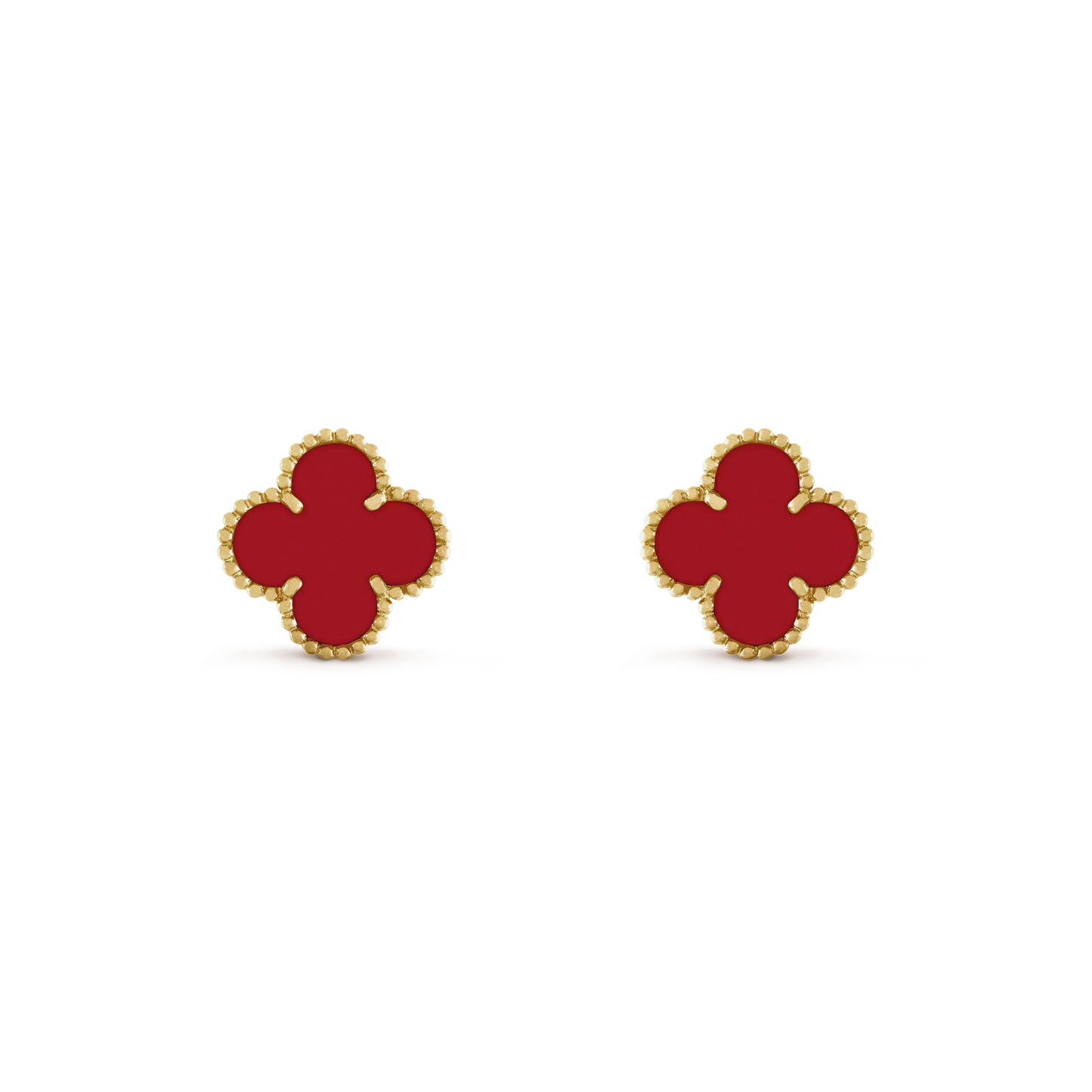 [Stars Jewelry]CLOVER MINI 9.5MM CARNELIAN EARRINGS