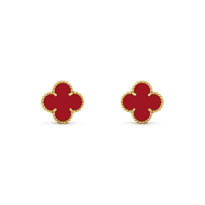 [Stars Jewelry]CLOVER MINI 9.5MM CARNELIAN EARRINGS