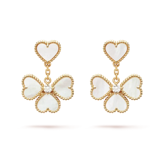 [Stars Jewelry]CLOVER SWEET WHITE MOP EARRINGS