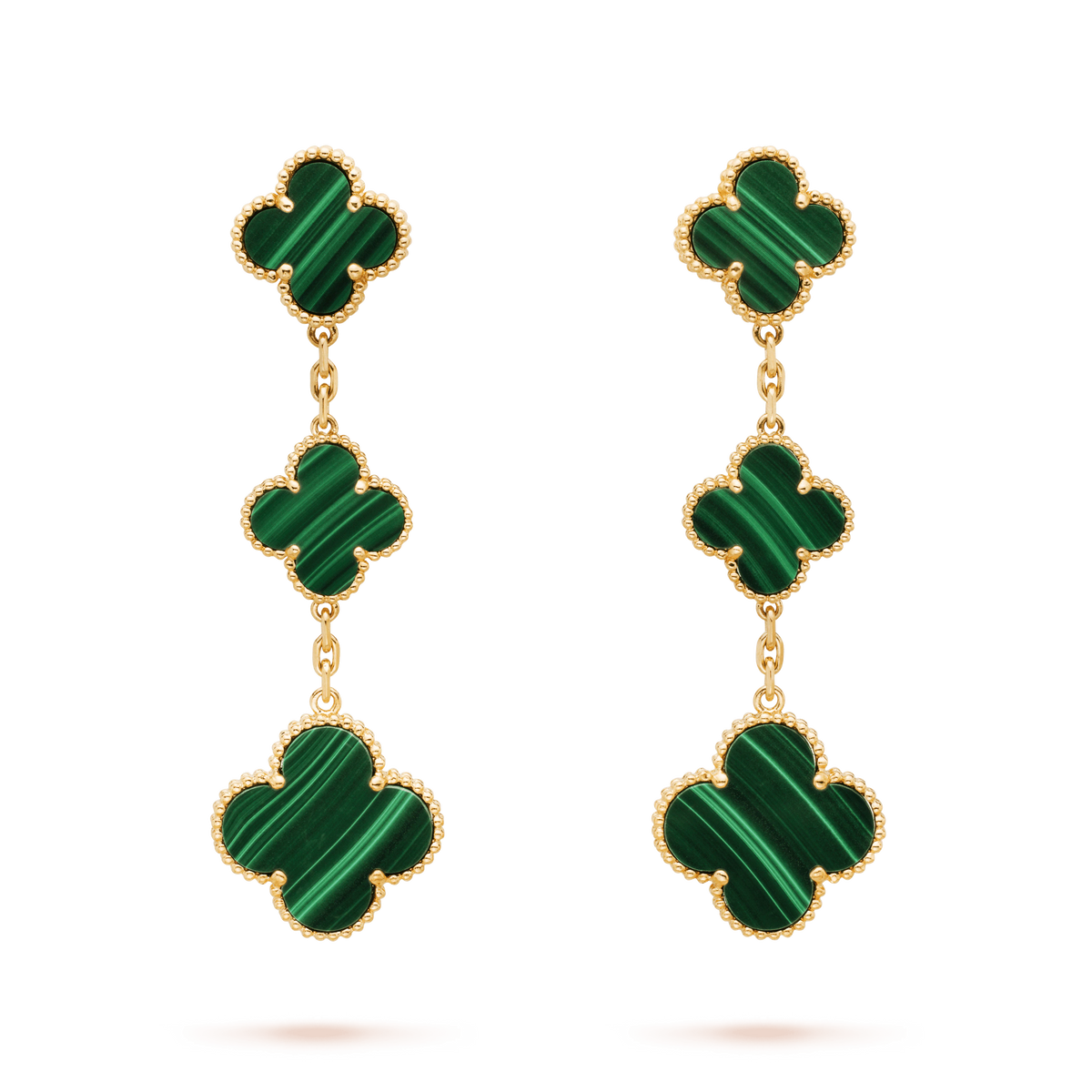 [Stars Jewelry]CLOVER MALACHITE 3 MOTIFS GOLD