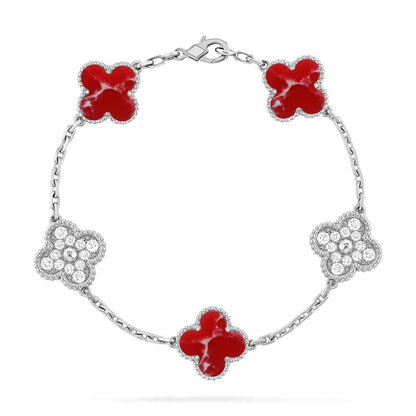 [Stars Jewelry]CLOVER 5 MOTIF RED PATTERN BRACELET COLLECTION