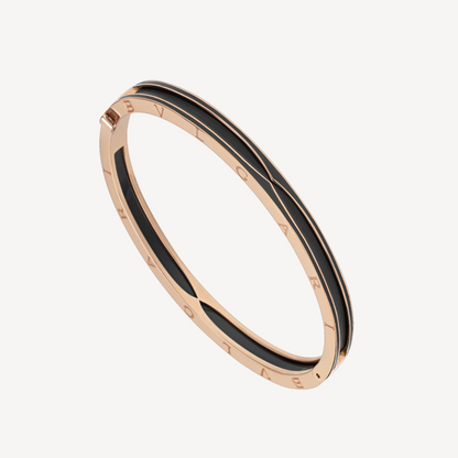 [Stars Jewelry]ZERO 1 PINK GOLD WITH MATTE BLACK CERAMIC BRACELET