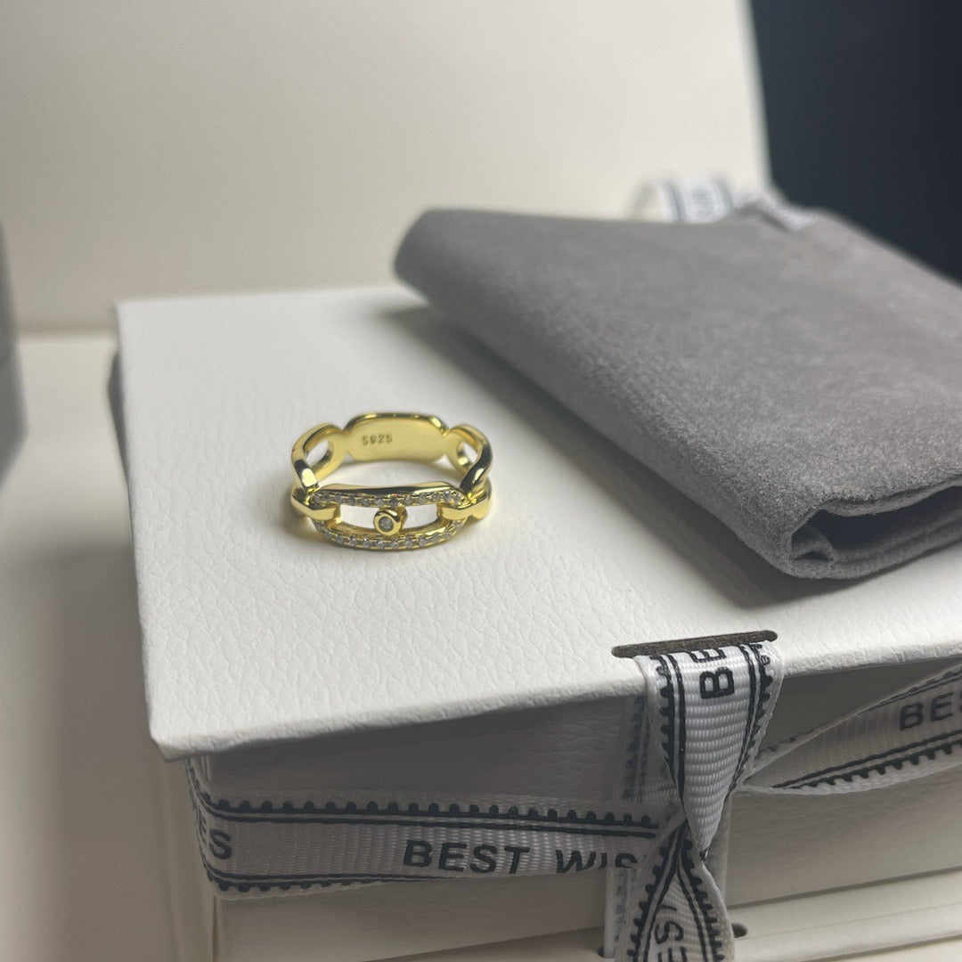 [Stars Jewelry]Sliding Single Diamond Ring