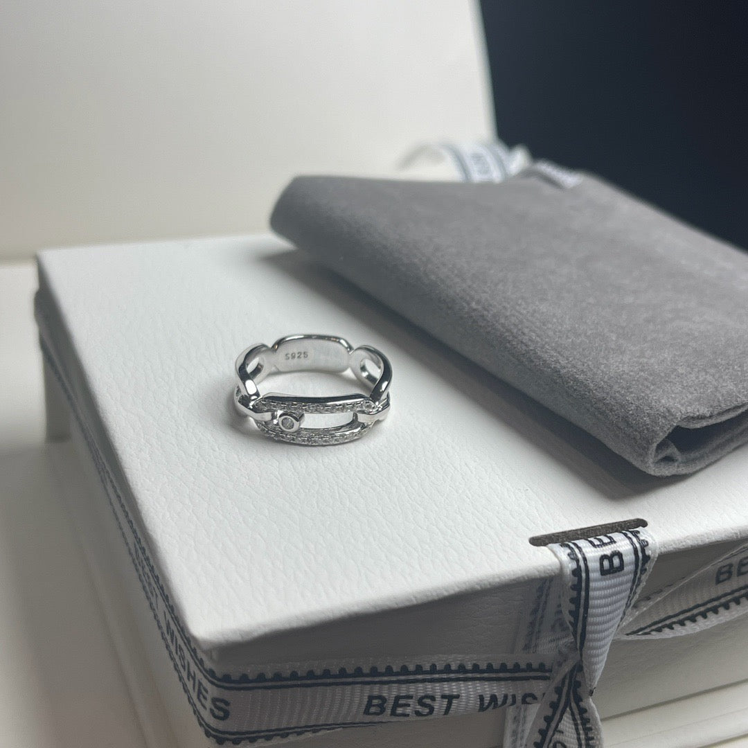 [Stars Jewelry]Sliding Single Diamond Ring