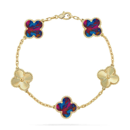 [Stars Jewelry]CLOVER 5 MOTIF COLOR GEMSTONES BRACELET COLLECTION