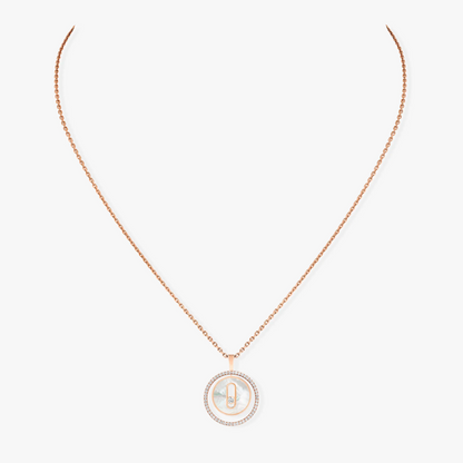 [Stars Jewelry]LUCKY MOVE 1 DIAMOND WHITE MOTHER OF PEARL PINK GOLD DIAMOND NECKLACE