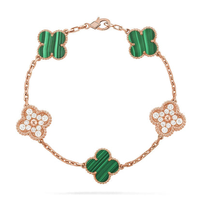 [Stars Jewelry] CLOVER 5 MOTIF MALACHITE BRACELET COLLECTION