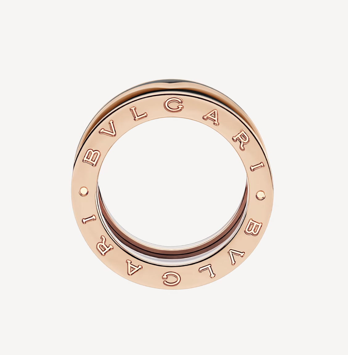 [Stars Jewelry]ZERO 1 TWO-BAND WITH MATTE BLACK CERAMIC PINK GOLD RING
