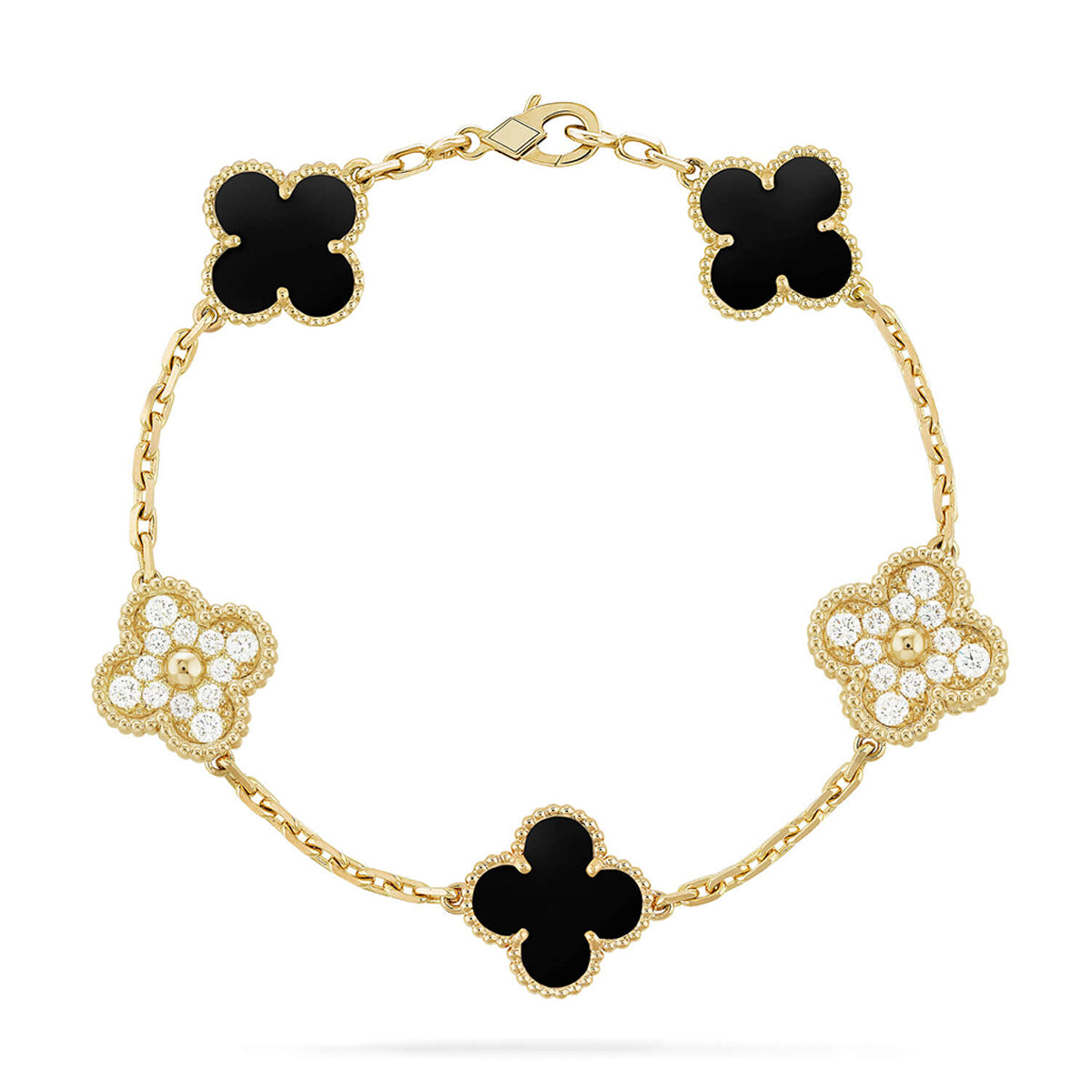 [Stars Jewelry] CLOVER 5 MOTIF ONYXS BRACELET COLLECTION