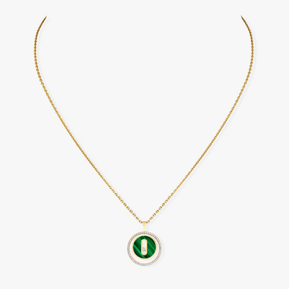 [Stars Jewelry]LUCKY MOVE 1 DIAMOND MALACHITE GOLD DIAMOND NECKLACE