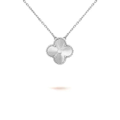 [Stars Jewelry]CLOVER  15MM DIAMOND LASER NECKLACE SILVER