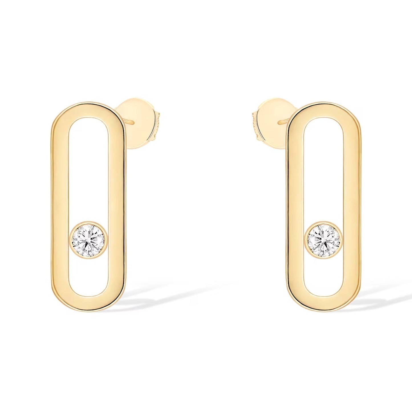 [Stars Jewelry]MOVE UNO SMALL 1 DIAMOND EARRINGS