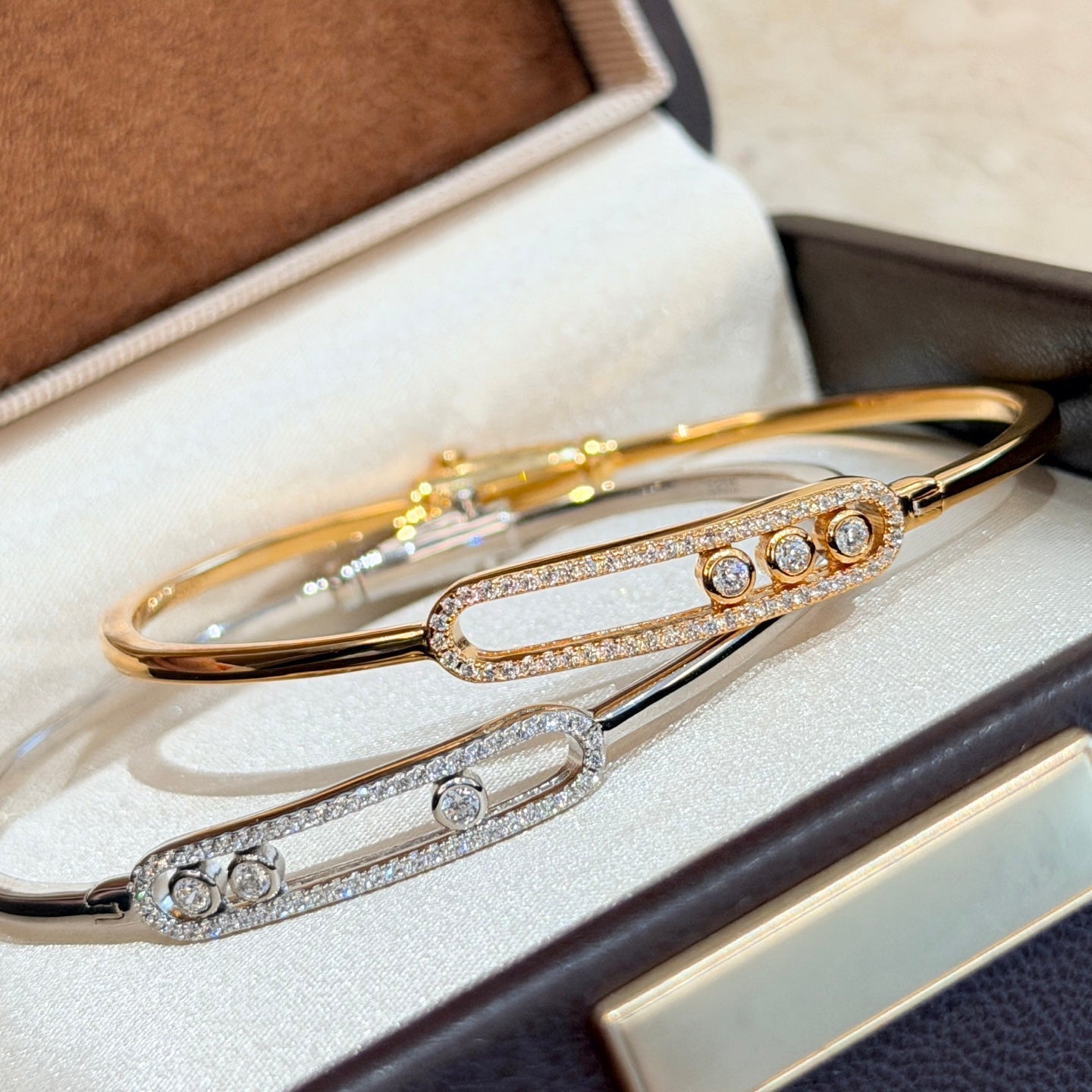 [Stars Jewelry]Move Pavé Diamond Bangle Bracelet M