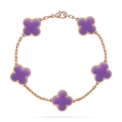 [Stars Jewelry]CLOVER 5 MOTIF LIGHT PURPLE BRACELET COLLECTION