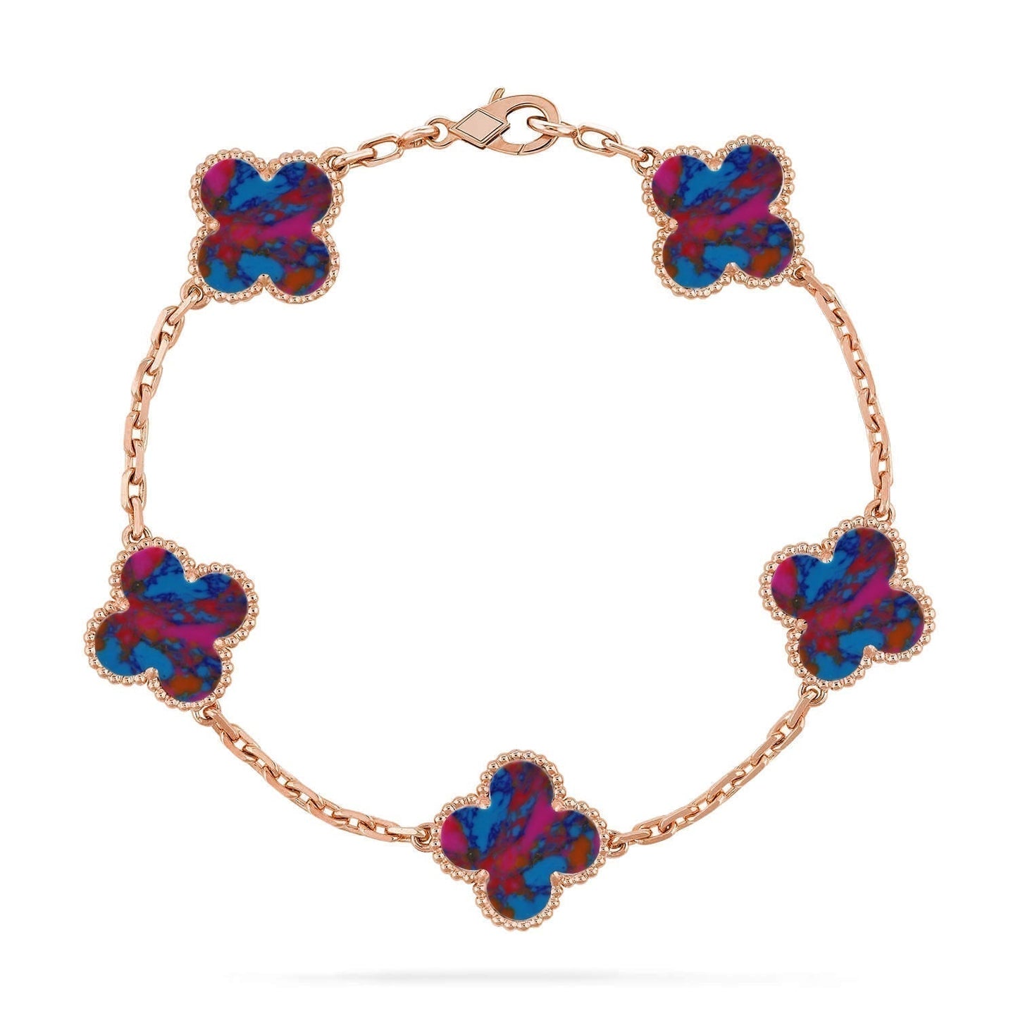[Stars Jewelry]CLOVER 5 MOTIF COLOR GEMSTONES BRACELET COLLECTION
