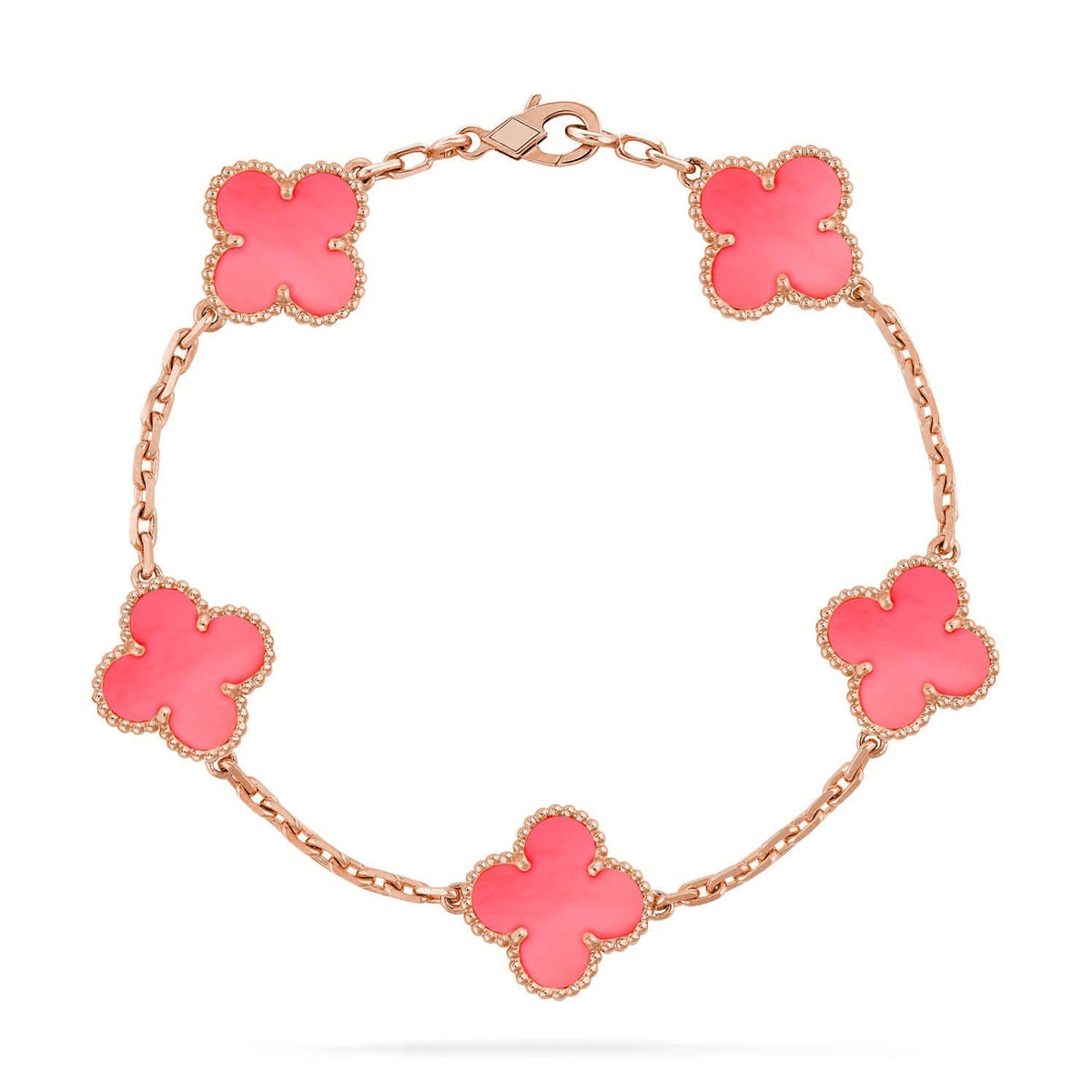 [Stars Jewelry] CLOVER 5 MOTIFS  PINK MOP BRACELET COLLECTION