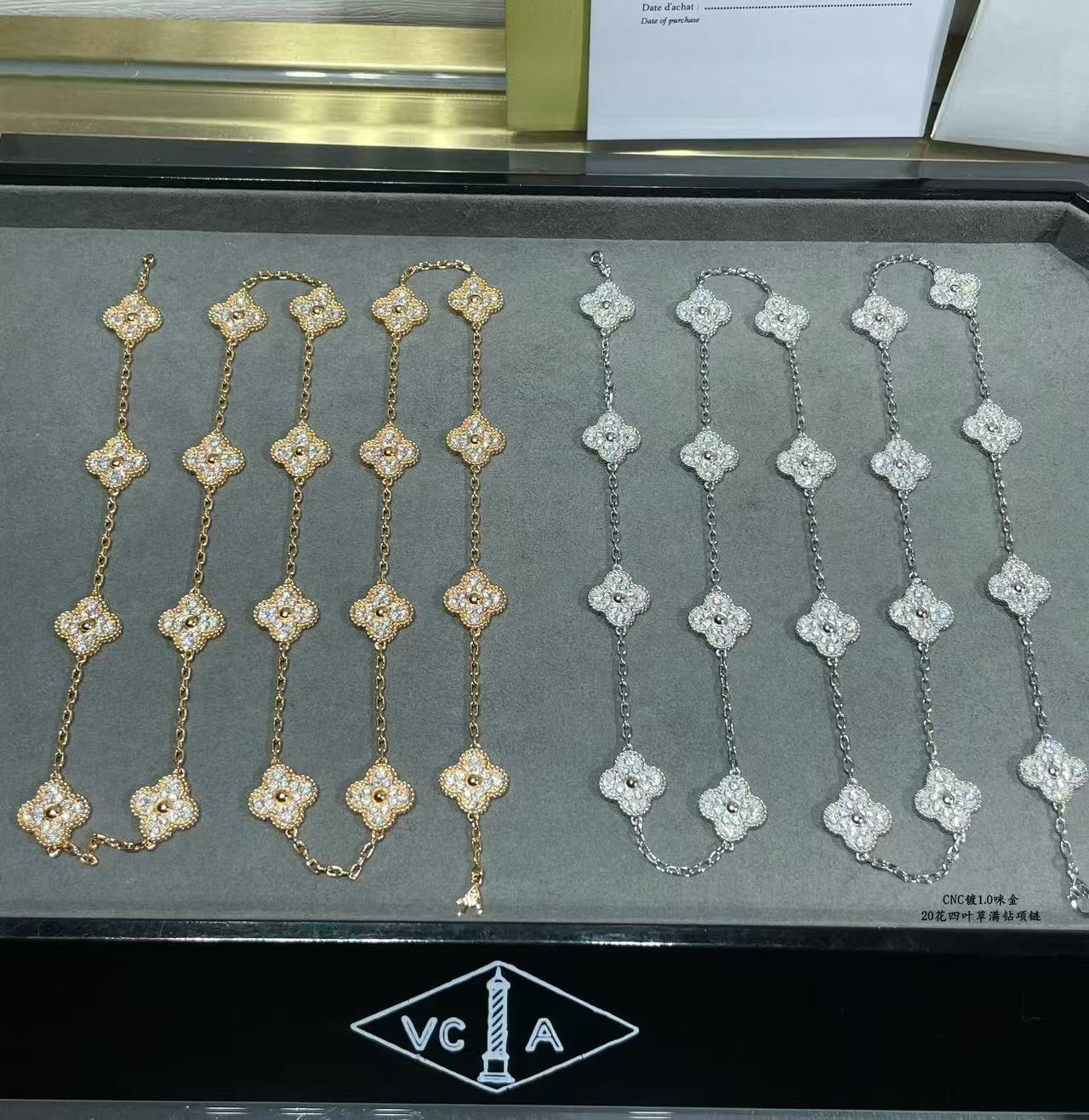 [Stars Jewelry]CLOVER 20 MOTIFS FULL-DIAMOND NECKLACE