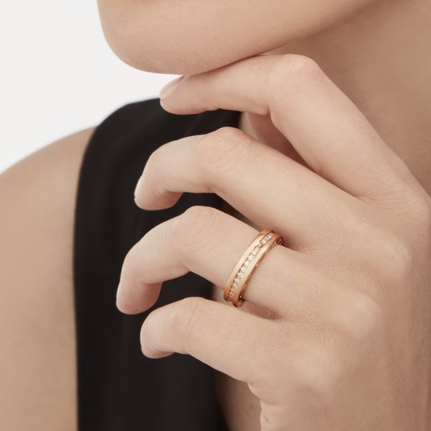 [Stars Jewelry]ZERO 1 ONE-BAND PAVED DIAMONDS ON THE SPIRAL RING