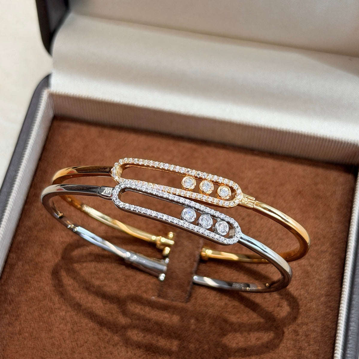 [Stars Jewelry]Move Pavé Diamond Bangle Bracelet M