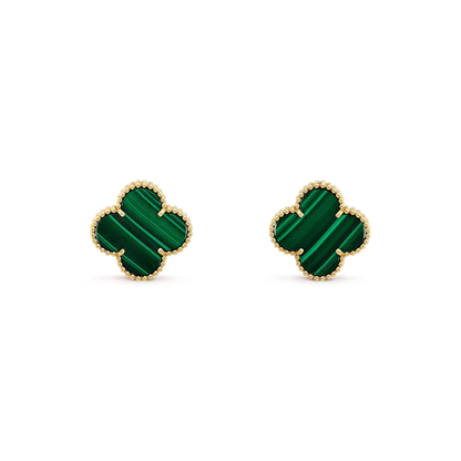 [Stars Jewelry]CLOVER MINI 9.5MM MALACHITE  EARRINGS