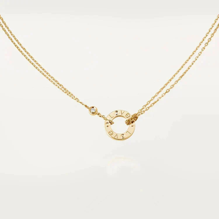 [Stars Jewelry]LOVE NECKLACE 16MM 2 DIAMONDS