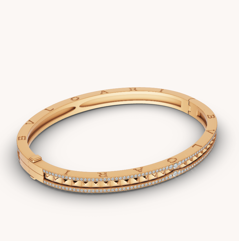 [Stars Jewelry]ZERO 1 SPIRAL AND PAVED DIAMOND GOLD BRACELET