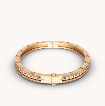 [Stars Jewelry]ZERO 1 SPIRAL AND PAVED DIAMOND GOLD BRACELET