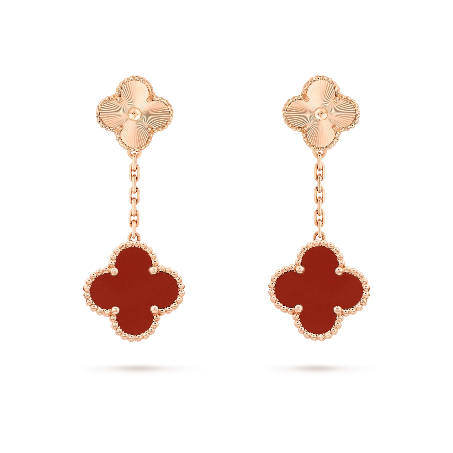 [Stars Jewelry]CLOVER 2 MOTIF  LASER CARNELIAN EARRINGS