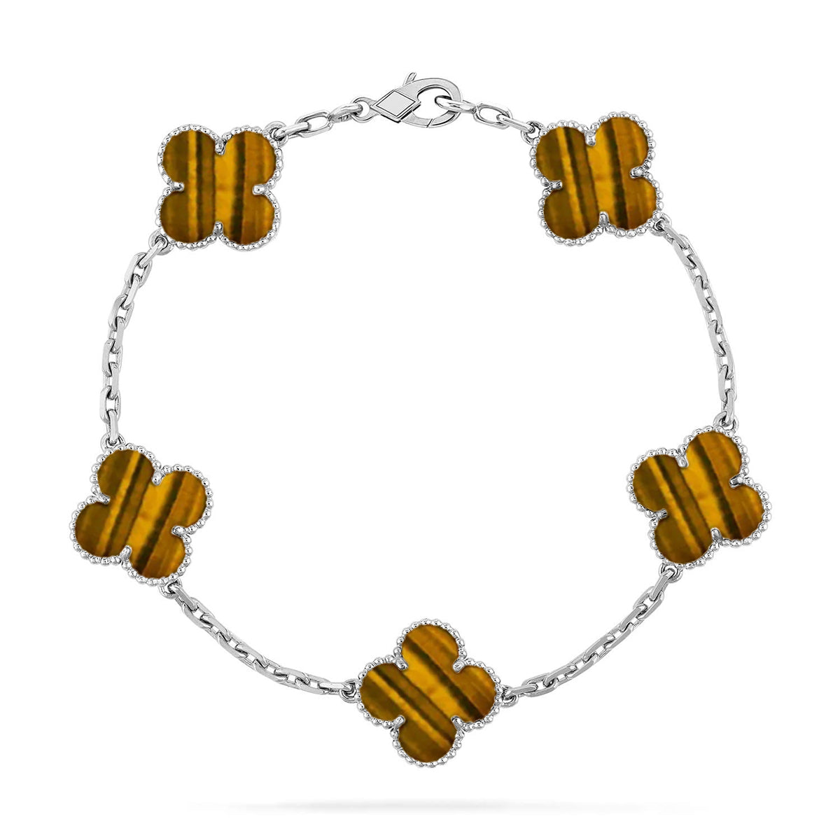 [Stars Jewelry] CLOVER 5 MOTIFS TIGER EYE BRACELET COLLECTION