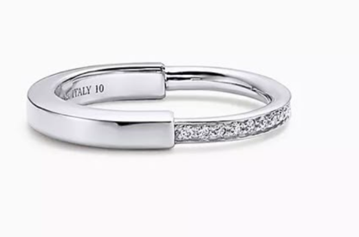 [Stars Jewelry]“Tiffany & Co. Tiffany Lock Half-Pavé Open Ring”