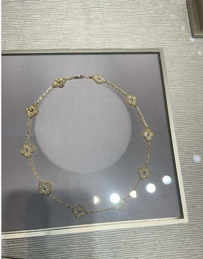 [Stars Jewelry Jewelry]CLOVER 10 MOTIFS  Gold Diamond  NECKLACE
