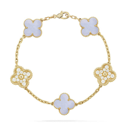 [Stars Jewelry] CLOVER 5 MOTIF PURPLE CHALCEDONY BRACELET COLLECTION