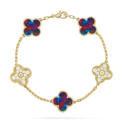 [Stars Jewelry]CLOVER 5 MOTIF COLOR GEMSTONES BRACELET COLLECTION
