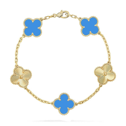 [Stars Jewelry] CLOVER 5 MOTIF BLUE AGATE BRACELET COLLECTION