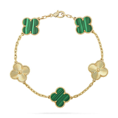 [Stars Jewelry] CLOVER 5 MOTIF MALACHITE BRACELET COLLECTION