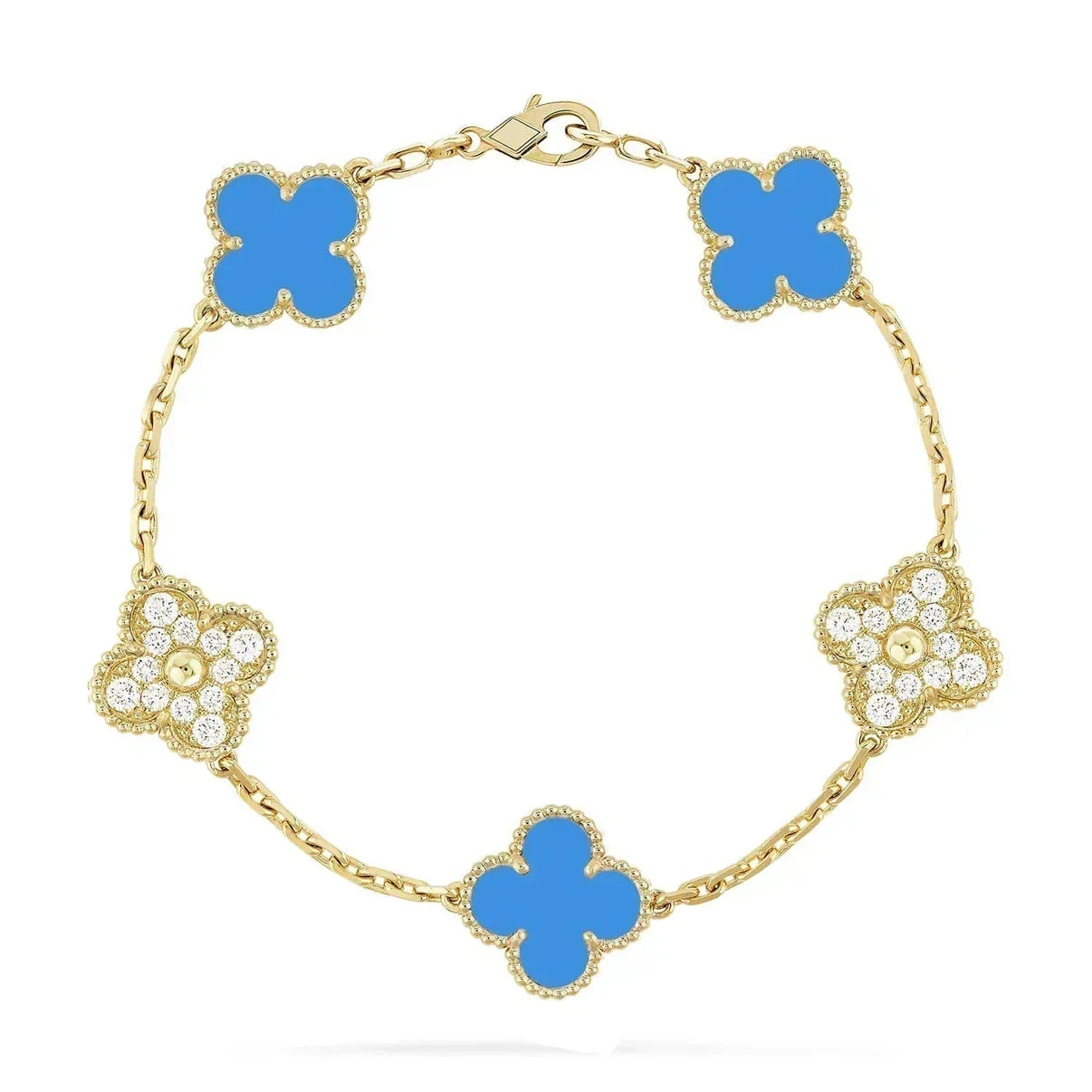 [Stars Jewelry] CLOVER 5 MOTIF BLUE AGATE BRACELET COLLECTION