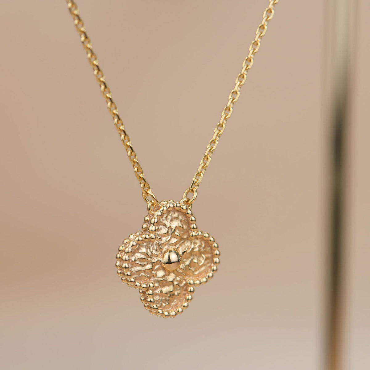 [Stars Jewelry]CLOVER 15MM  BRONZING NECKLACE