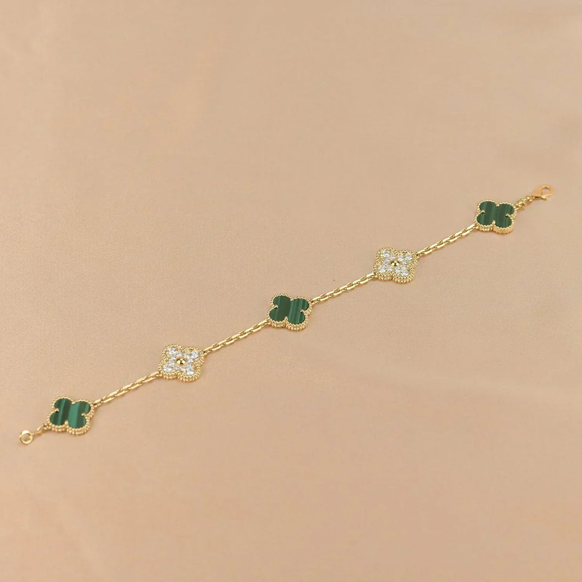 [Stars Jewelry] CLOVER 5 MOTIF MALACHITE BRACELET COLLECTION