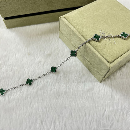[Stars Jewelry]CLOVER 6 MOTIF MALACHITE BRACELET