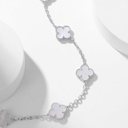 [Stars Jewelry]CLOVER 10 MOTIFS WHITE MOTHER OF PEARL NECKLACE