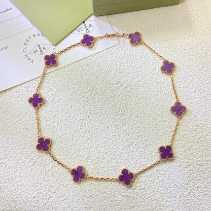 [Stars Jewelry Jewelry]CLOVER 10 MOTIFS  PURPLE VIOLET  NECKLACE
