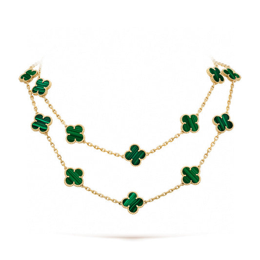 [Stars Jewelry]CLOVER 20 MOTIFS MALACHITE GOLD