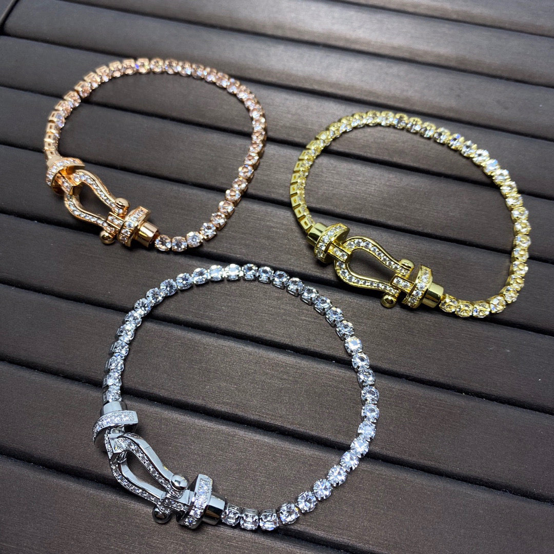[Stars Jewelry]FORCE  LARGE HORSESHOE FULL DIAMOND TENNIS BRACELET