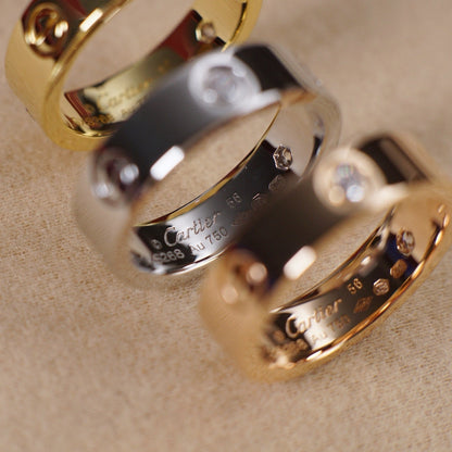 [Stars Jewelry]LOVE 5.5MM 3 DIAMOND RING