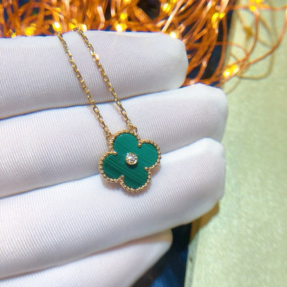 [Stars Jewelry]CLOVER 15MM DIAMOND TURQUOISE NECKLACE